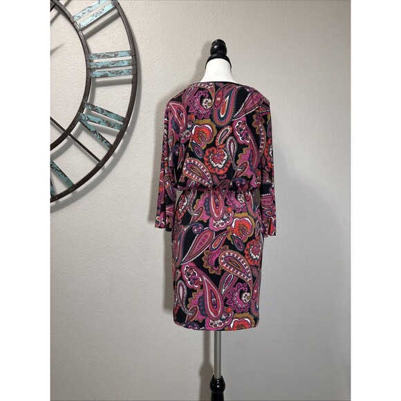 Trina Turk Dress Multicolor Paisley 3/4 Sleeve Size S NWOT - Picture 2 of 4